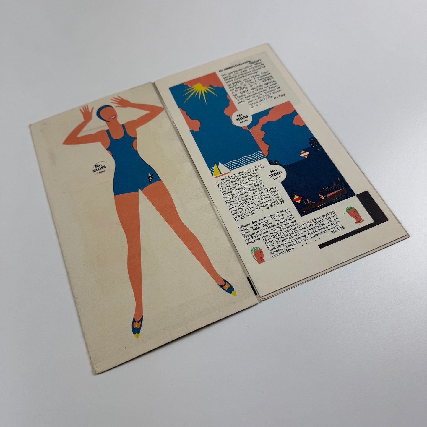 Leaflet Art Deco swimwear Grumach swimwear | illustration possibly Antony Page for Crawfords Advertising Agency