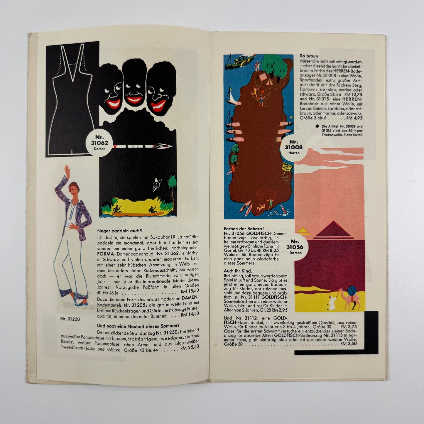 Leaflet Art Deco swimwear Grumach swimwear | illustration possibly Antony Page for Crawfords Advertising Agency