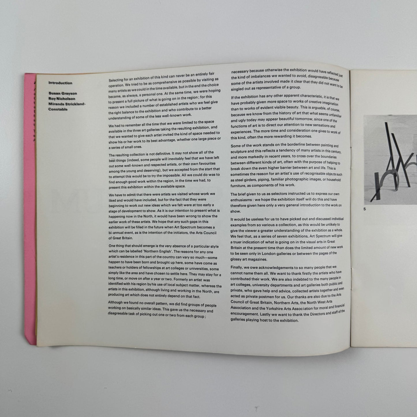 Art Spectrum North | Arts Council touring exhibition 1971 | Foreword by Robin Campbell and Norbert Lynton, Introduction by Susan Grayson, Roy Nicholson, Miranda Strickland-Constable | catalogue design by Richard Eckersley