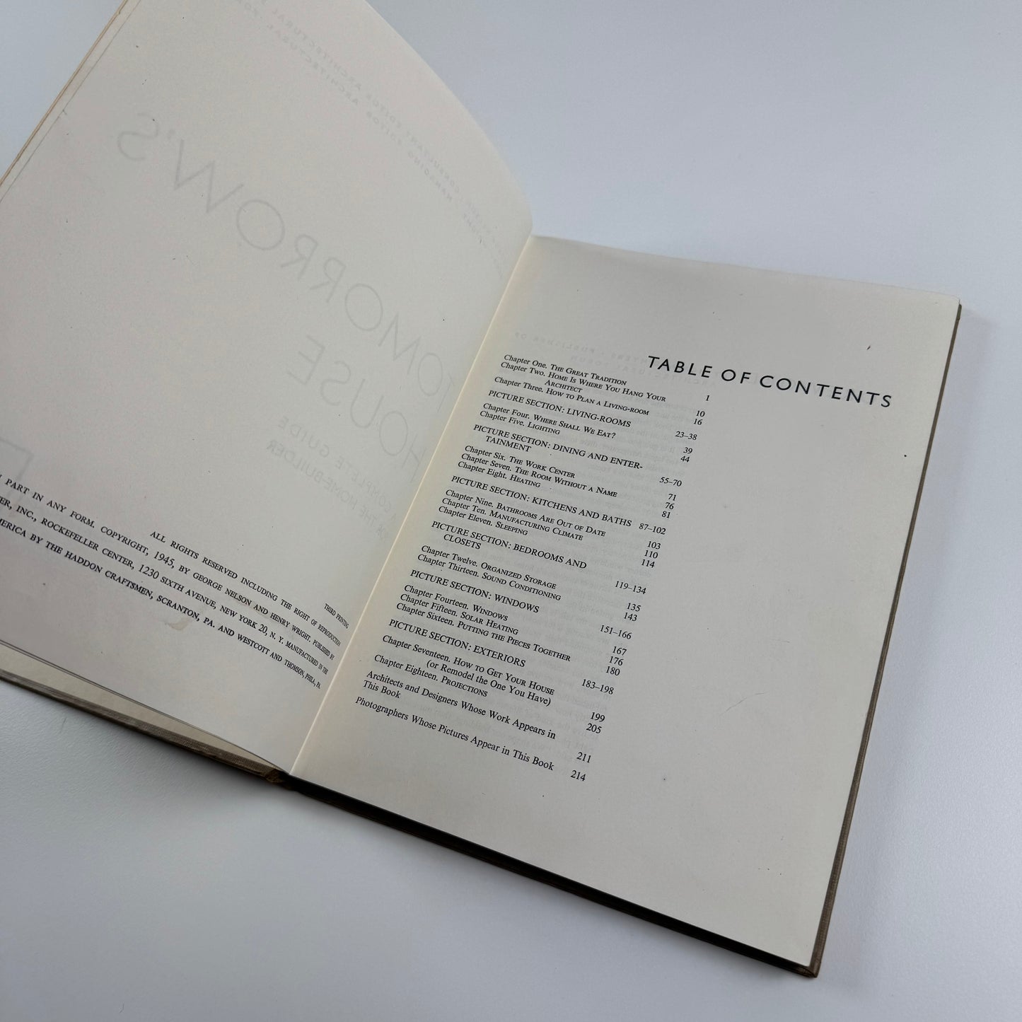 Tomorrow's House. A Complete Guide for the Home-builder by George Nelson and Henry Wright | Simon and Schuster / The Architectural Press, 3rd printing, 1945