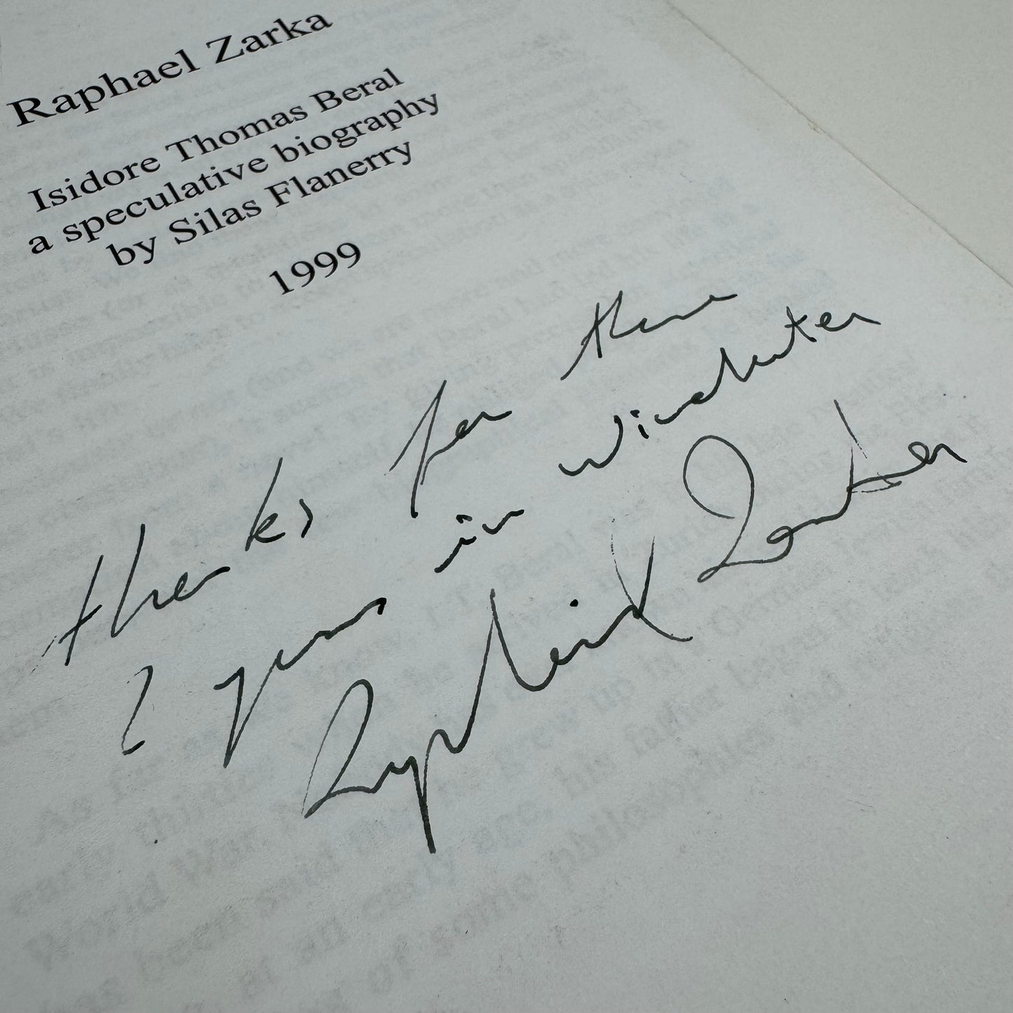 Raphaël Zarka. Isidore Thomas Beral a speculative biography by Silas Flannery, 1999 | signed by Raphaël Zarka