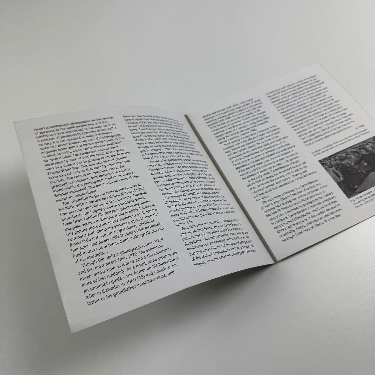 Gallery/folding guide to accompany Henri Cartier-Bresson. Europeans | Hayward Gallery, 1998