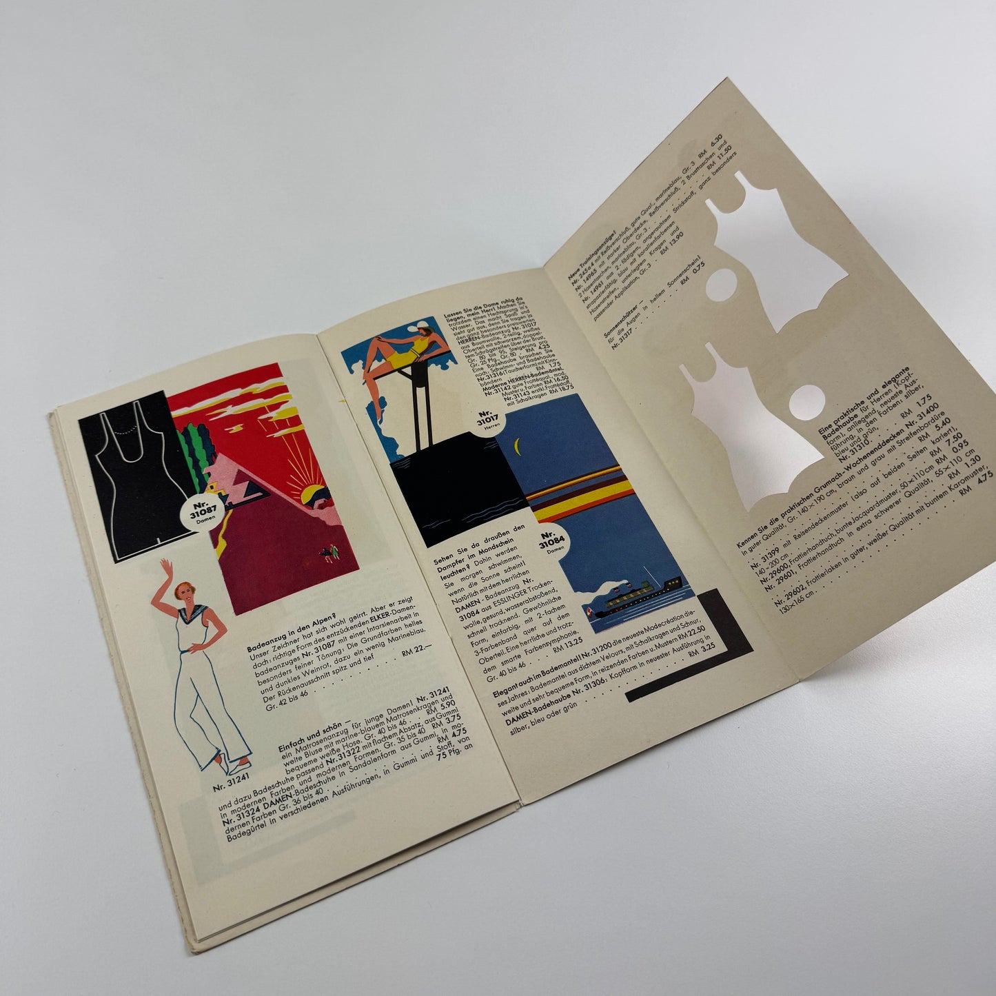 Leaflet Art Deco swimwear Grumach swimwear | illustration possibly Antony Page for Crawfords Advertising Agency