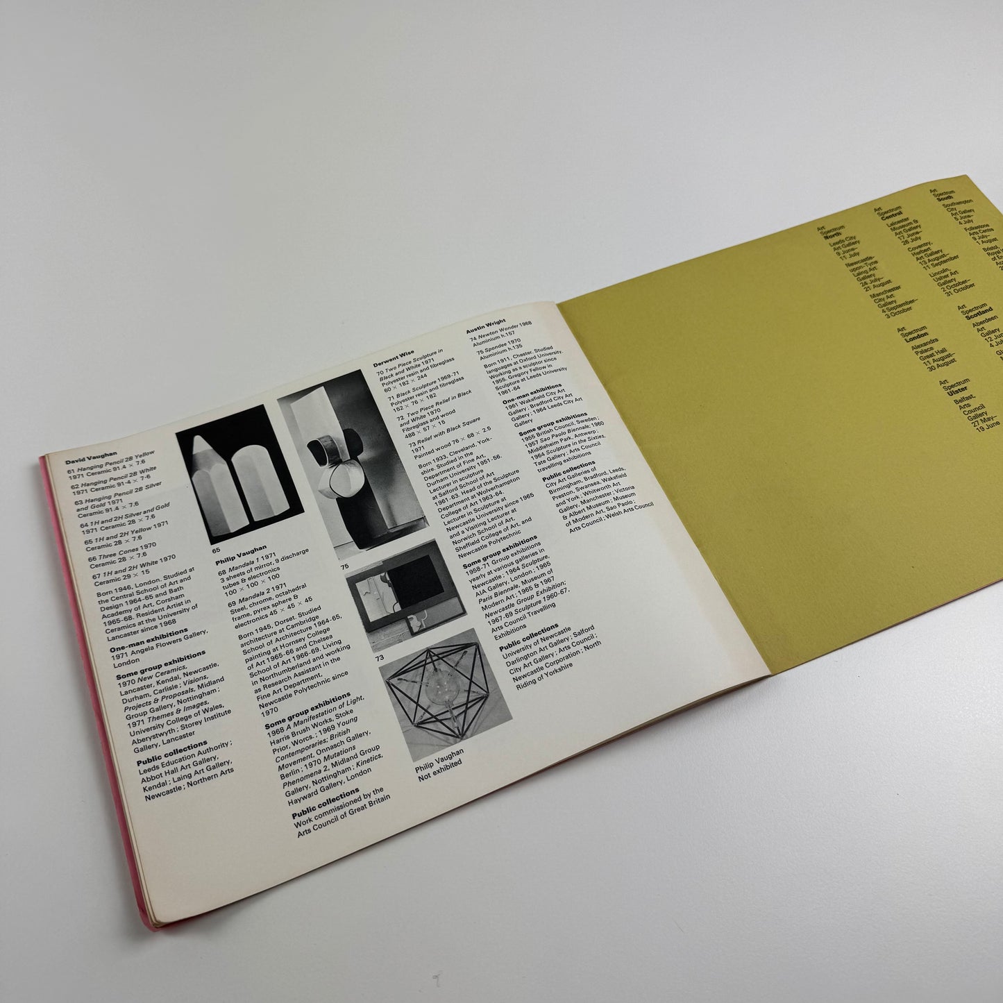Art Spectrum North | Arts Council touring exhibition 1971 | Foreword by Robin Campbell and Norbert Lynton, Introduction by Susan Grayson, Roy Nicholson, Miranda Strickland-Constable | catalogue design by Richard Eckersley