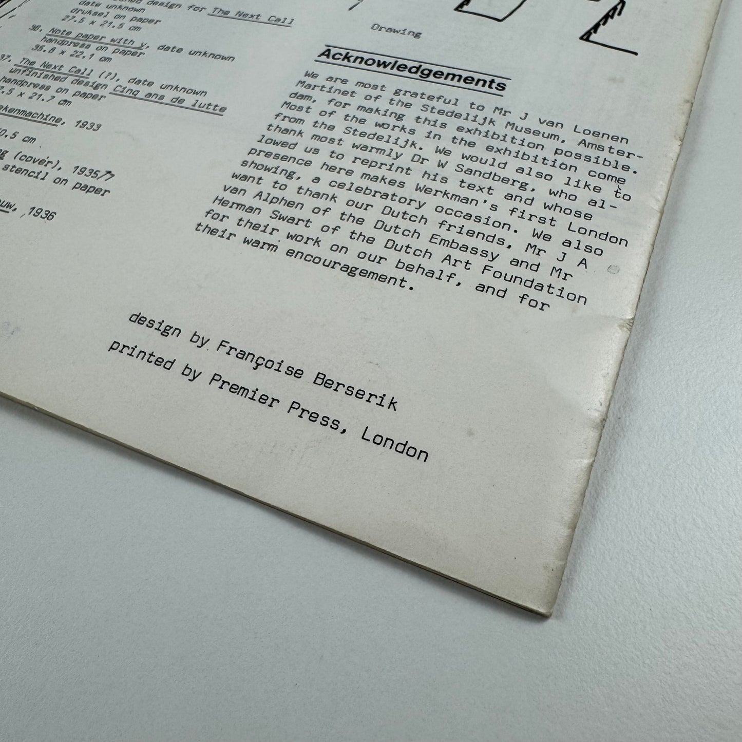 Hendrik Nicolaas Werkman. Typographies and poems | Whitechapel Art Gallery, 1975 | Stedelijk Museum, Willem Sandberg