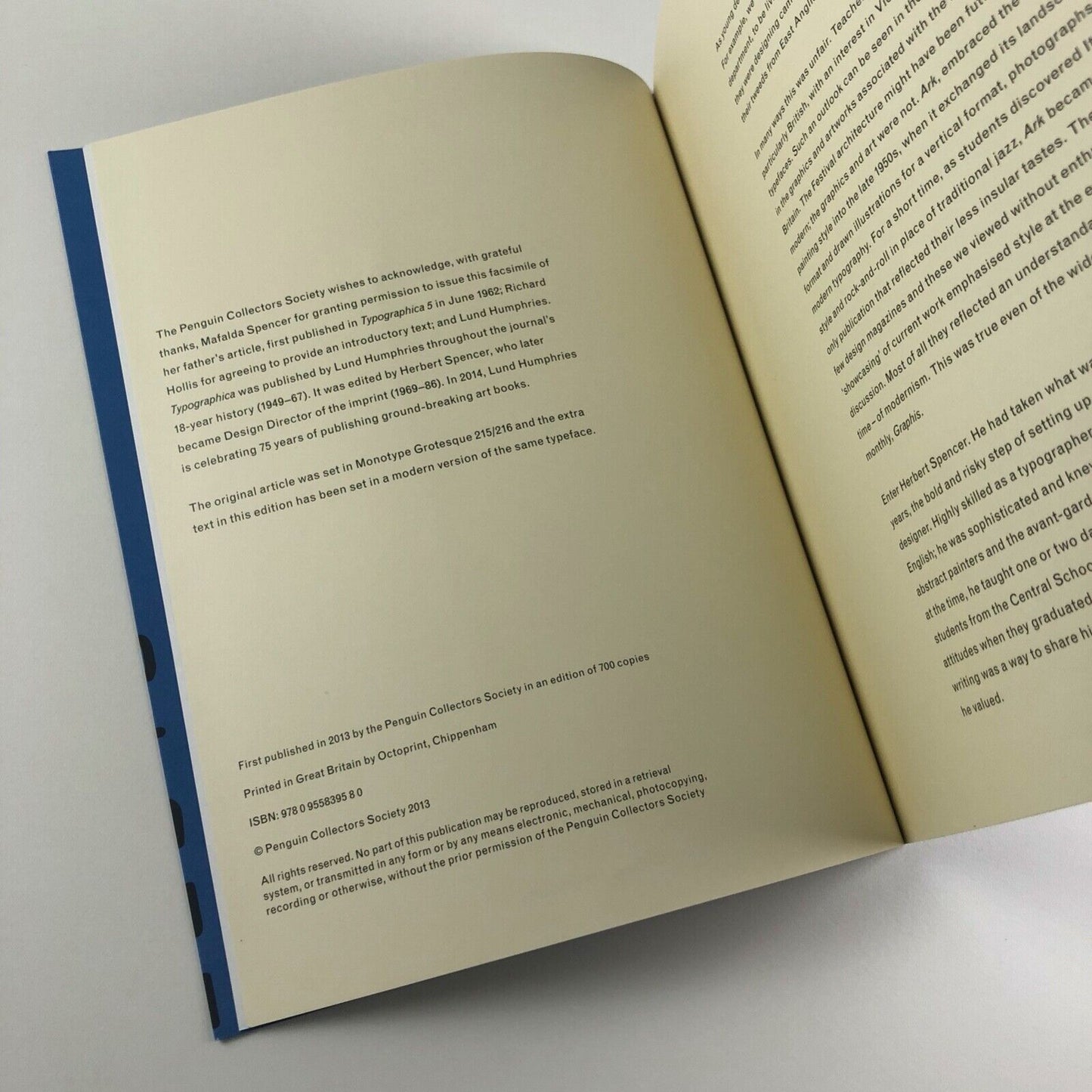 Penguins on the March. Penguin Collectors Society. Facsimile reprint from Typographica 5 Herbert Spencer's 1962 survey of Penguin design, 2013