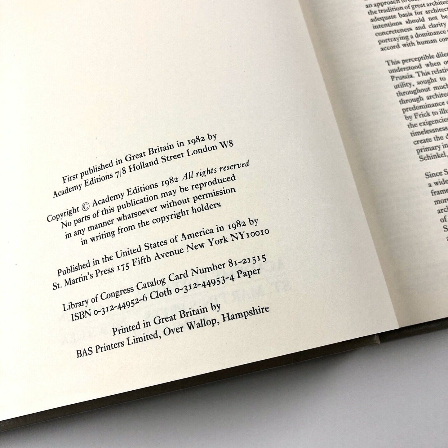 K. F. Schinkel – Collected Architectural Designs | Academy Editions/ St Martin's Press, 1982