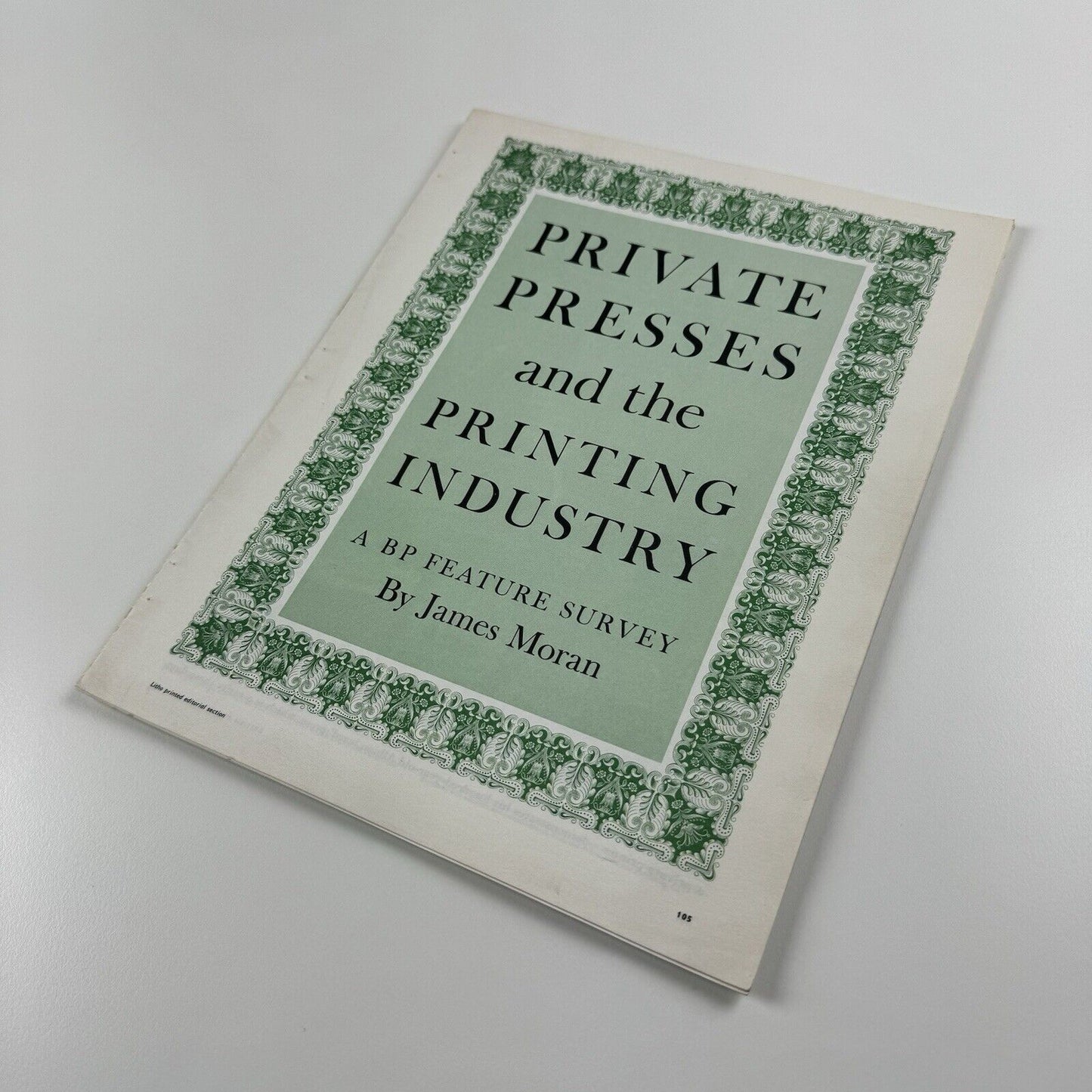 Private Presses and the Printing Industry | James Moran – British Printer supplement, 1962