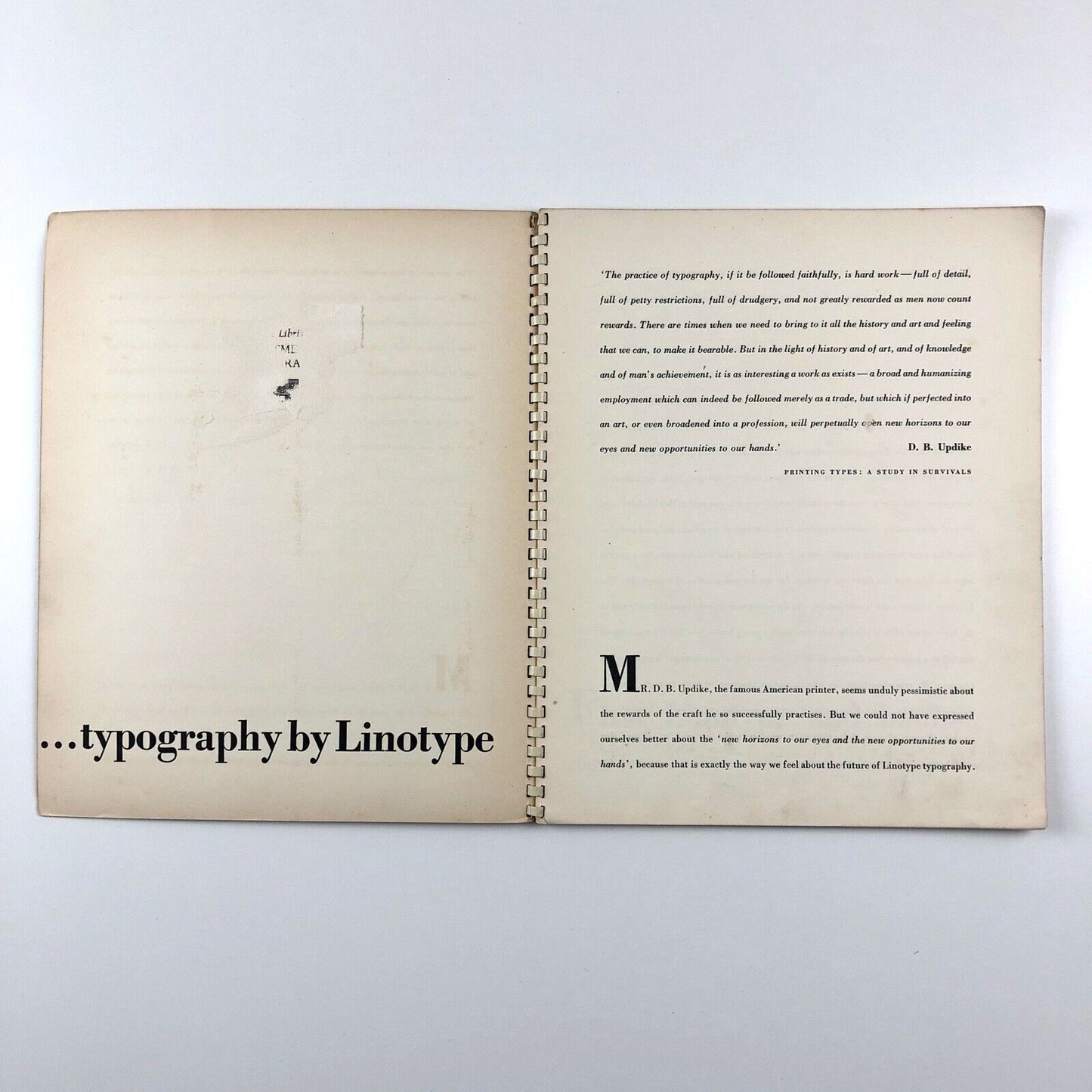 The Printed Word | Typography by Linotype type specimens | Linotype and Machinery