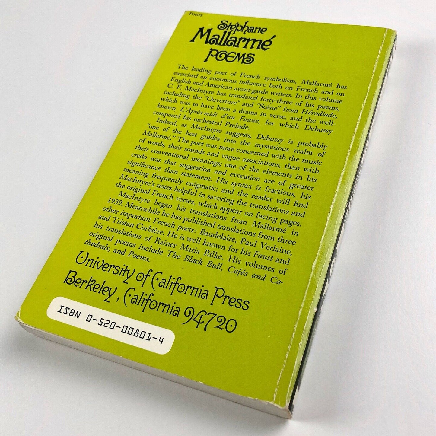 Stéphane Mallarmé: Selected Poems | Translated by C. F. MacIntyre | University of California Press, 1984