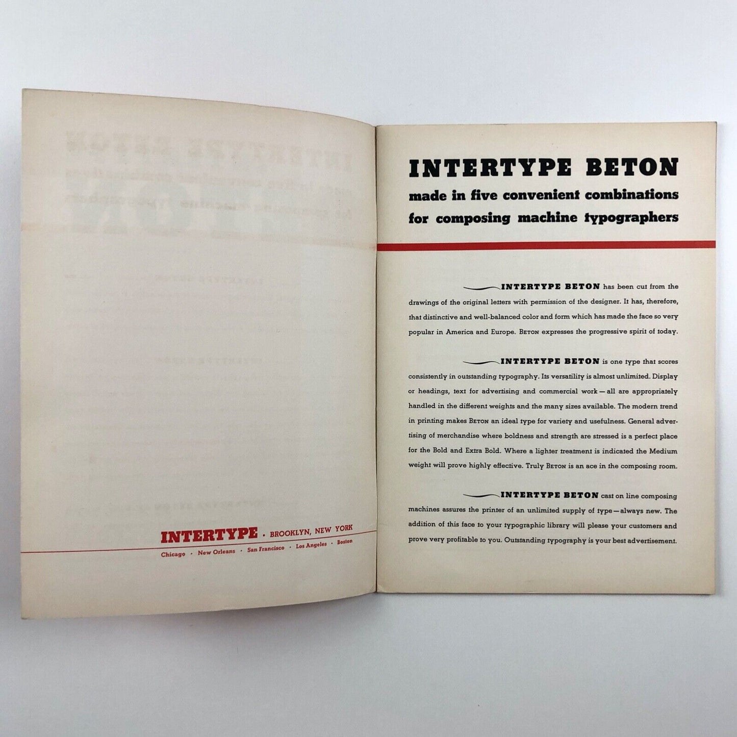 Beton Bold, Medium and Extra Bold | Intertype Corporation specimen booklet