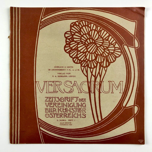 Ver Sacrum Vienna Secession art magazine - heft 7 1899 (Poor condition)