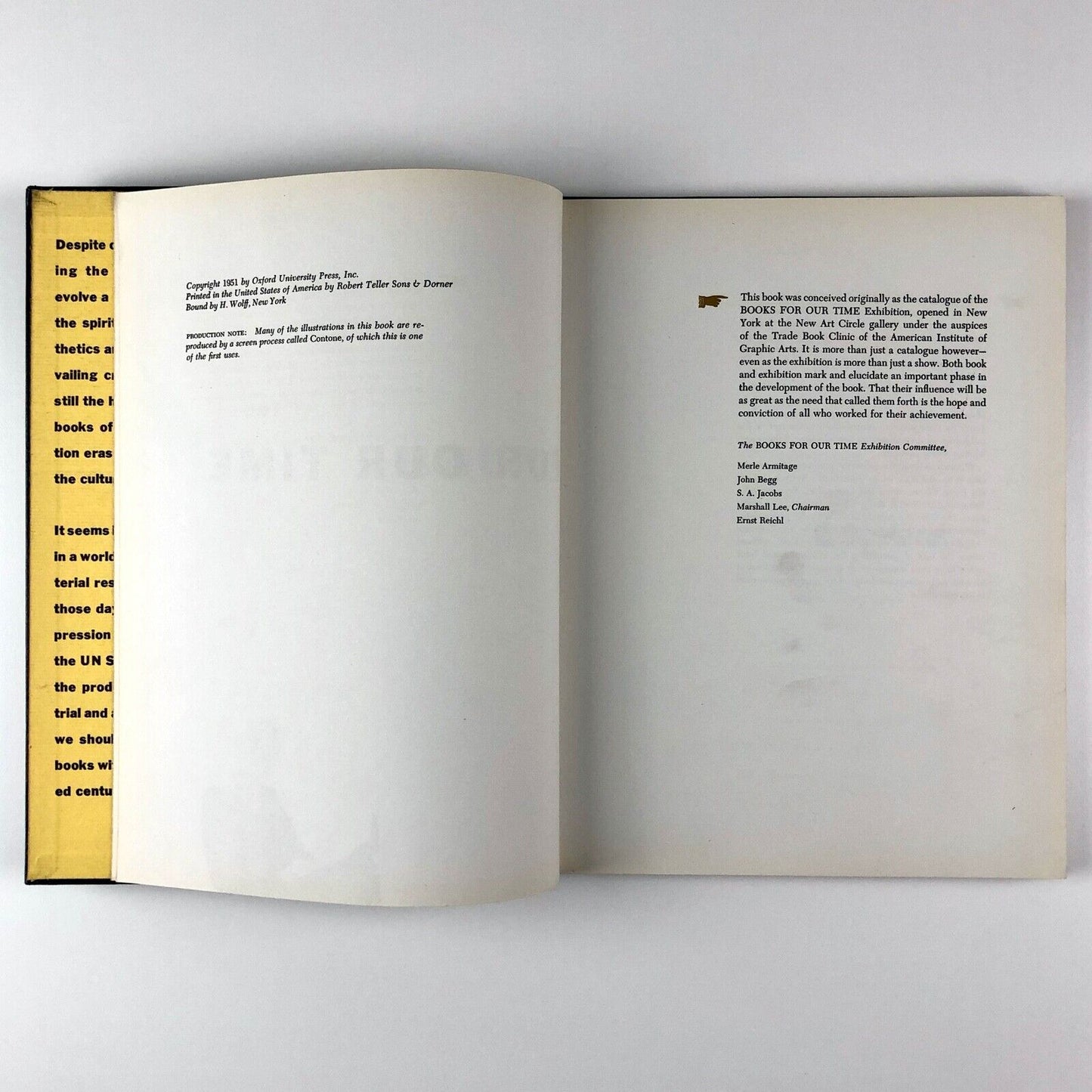 Books For Our Time, edited by Marshall Lee. With contributions from George Nelson, Herbert Bayer, Merle Armitage, John Begg, S.A. Jacobs, Ernst Reichl | Oxford University Press, 1951