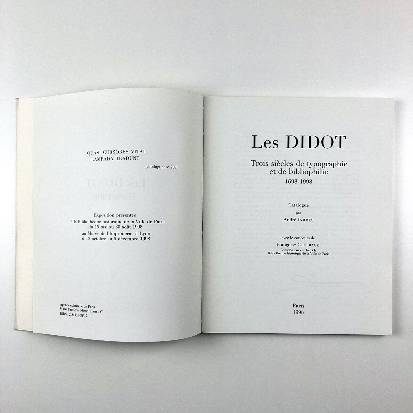 Les Didot Trois siècles de typographie & de bibliophilie 1698-1998 | André Jammes