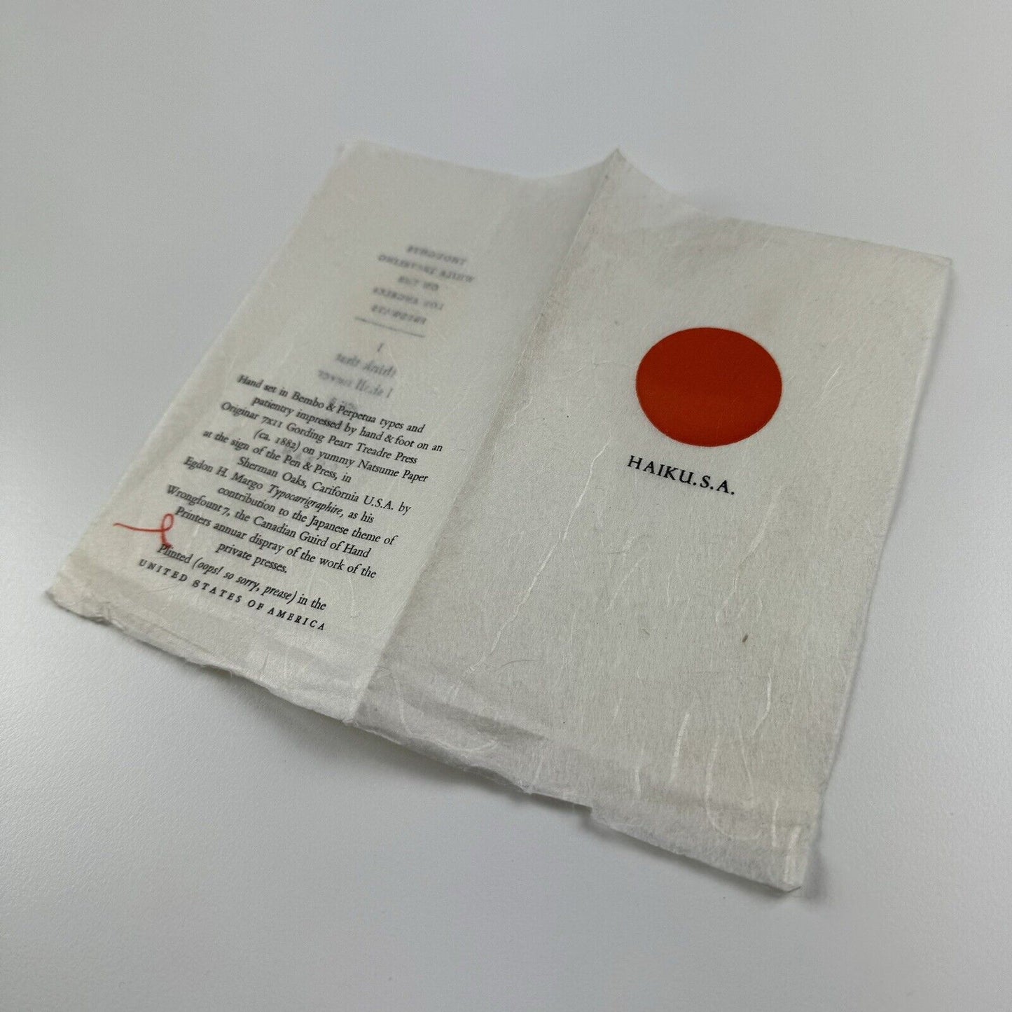 HAIKU.S.A. by Egdon H. Margo | Wroungfount 7, Canadian Guild of Hand Printers | Sherman Oaks