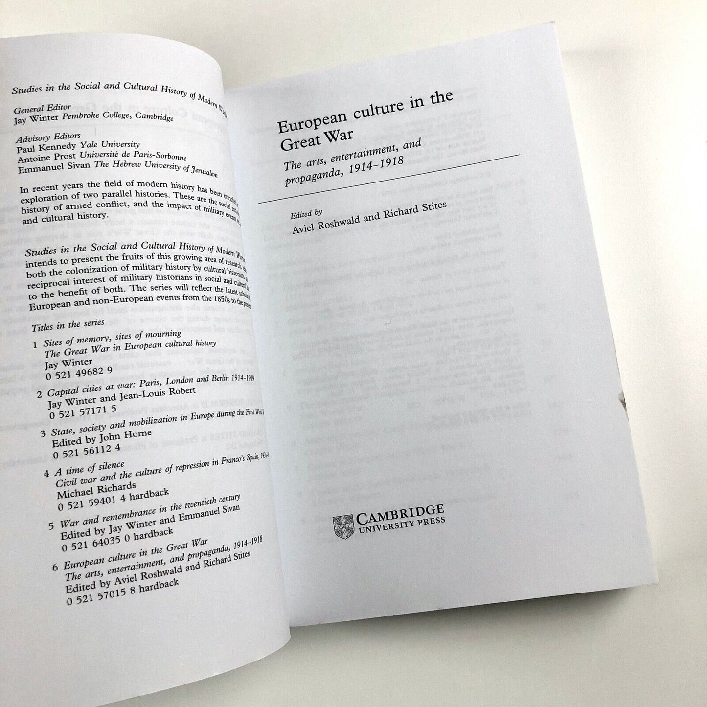 European Culture in the Great War | Aviel Roshwal and Richard Stites, 2002