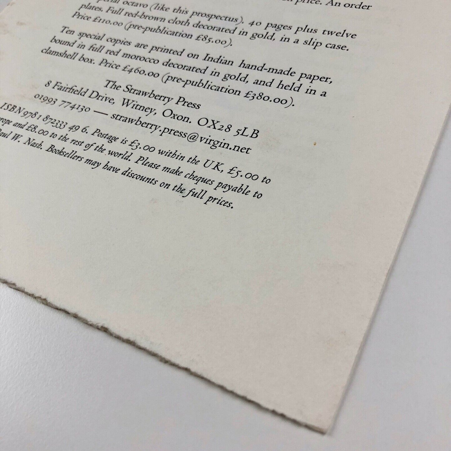 Prospectus for The Role of Line in Art by Wyndham Lewis The Strawberry Press 2007