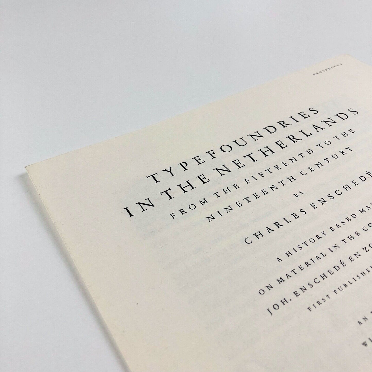 Typefoundries in the Netherlands | Charles Enschedé | Prospectus leaflet, 1978