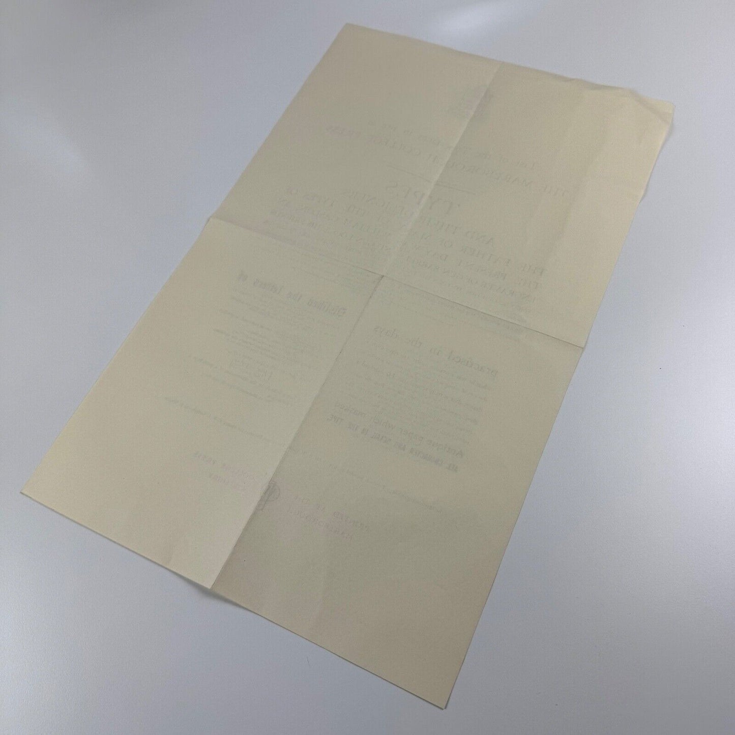 Broadsheet Type-faces in use at The Marlborough College Press undated