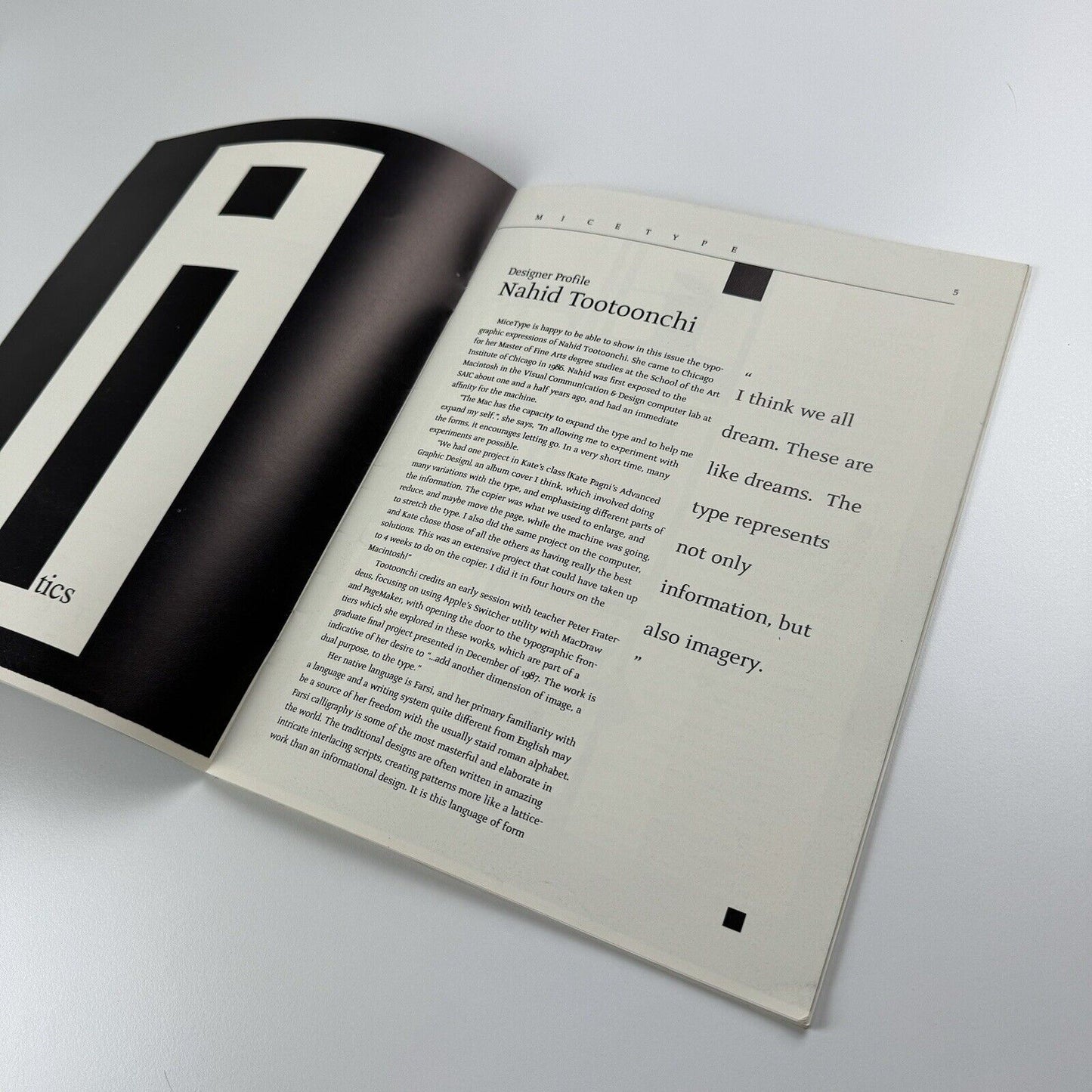MiceType Alphabets Inc. Summer/Fall 1988 | Volume II, no. 1&2