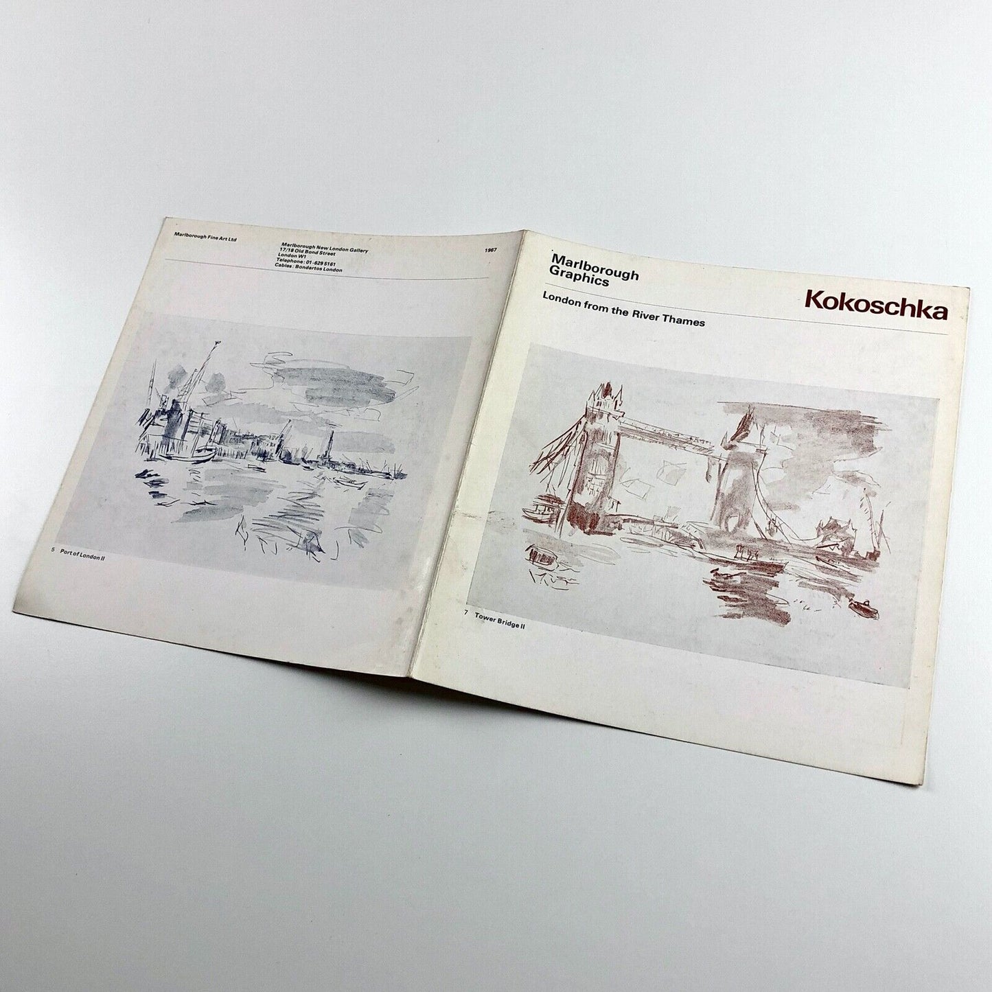 Catalogue/card for Oskar Kokoschka: London from the River Thames | Marlborough Graphics, 1967
