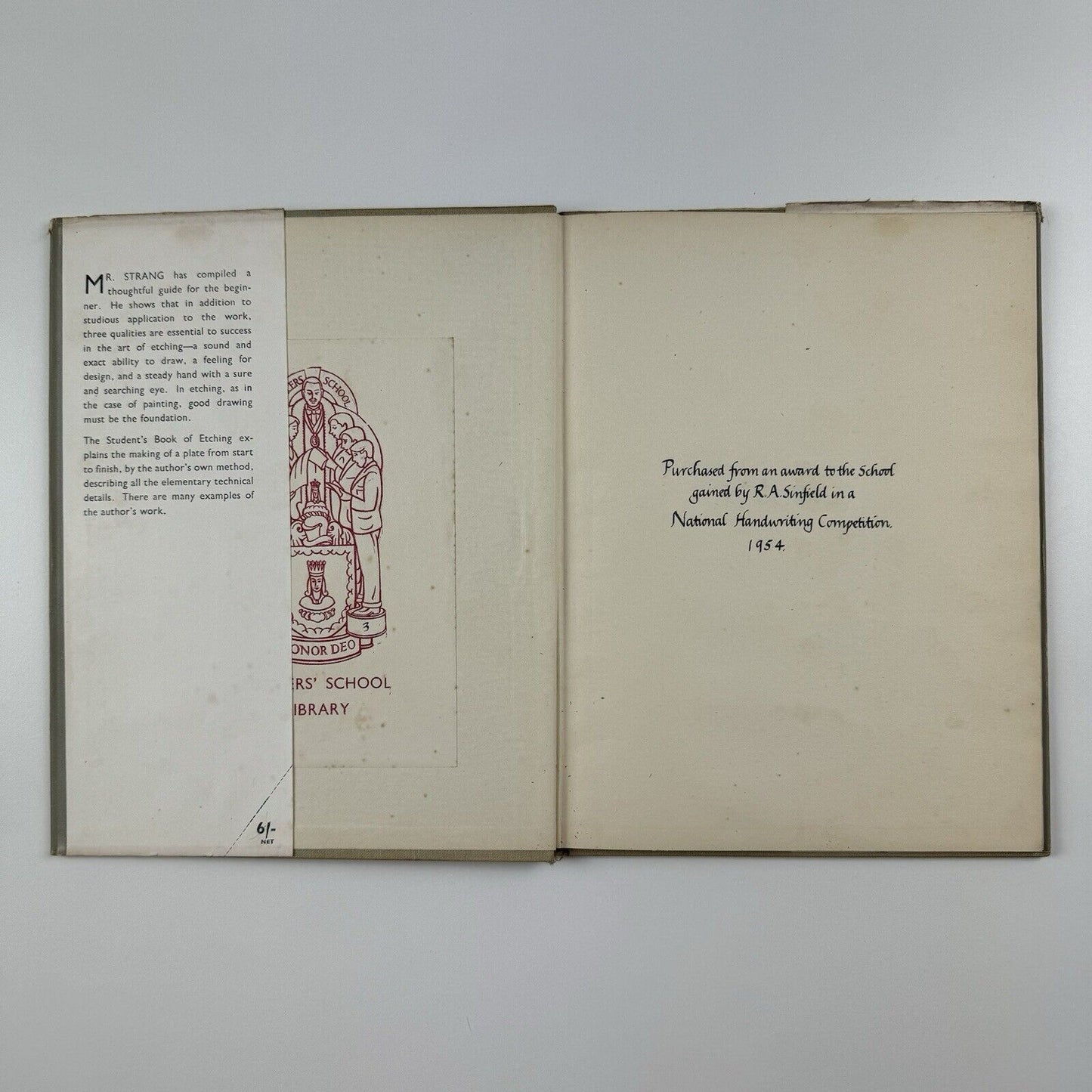 Etching by Ian Strang | The Student’s Art Books. Pitman, 1946 | Mercers' School