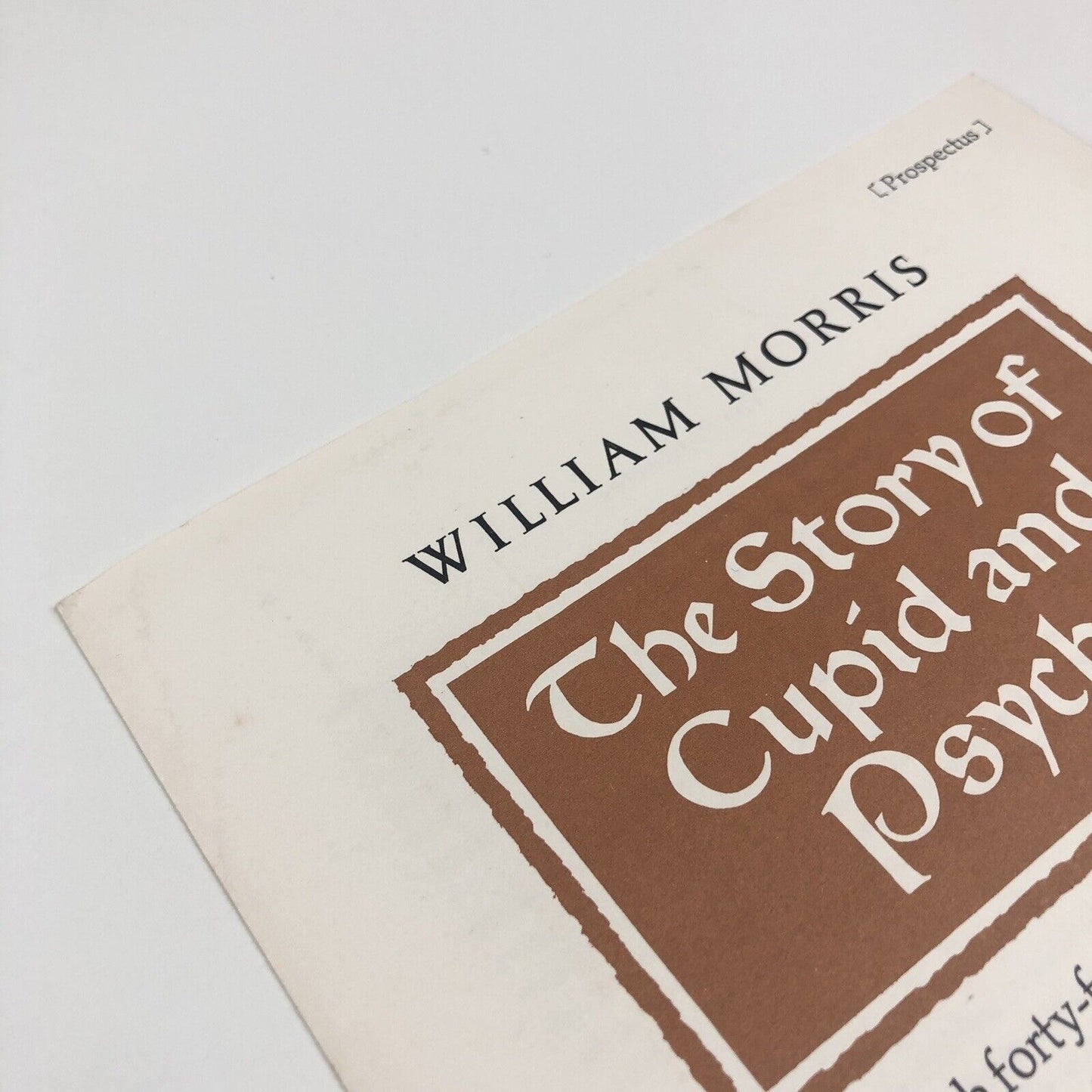 Prospectus for The Story of Cupid and Psyche | William Morris | Clover Hill, 1974