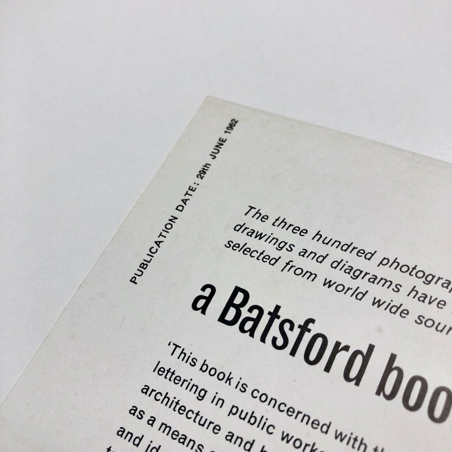 Ephemera: Promotional flyer/order form for Lettering for architects and designers by Milner Gray and Ronald Armstrong, 1962