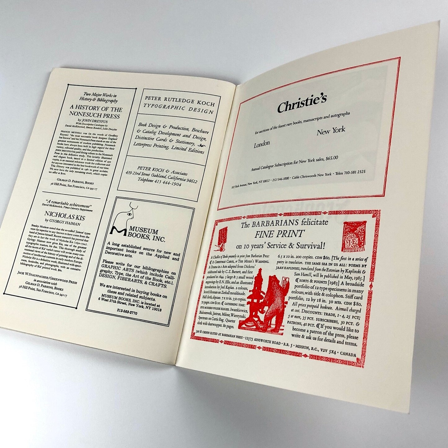 Fine Print. A Review for the Arts of the Book | January 1985, Vol 11, No. 1