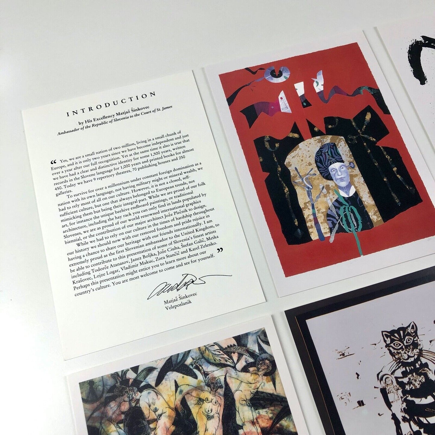 Printmakers from Slovenia – CCA Galleries | Exhibition postcards and folder, 1993