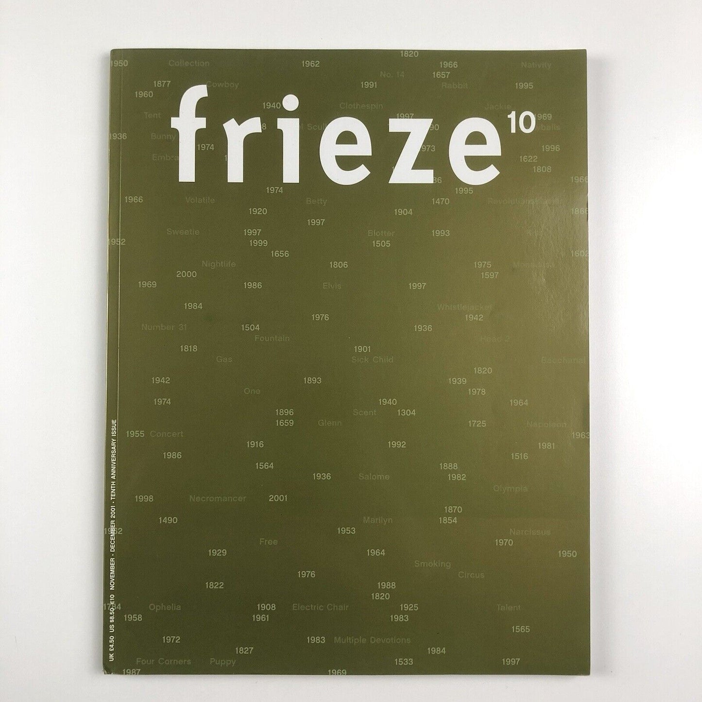 Frieze magazine – Tenth Anniversary issue, November–December 2001