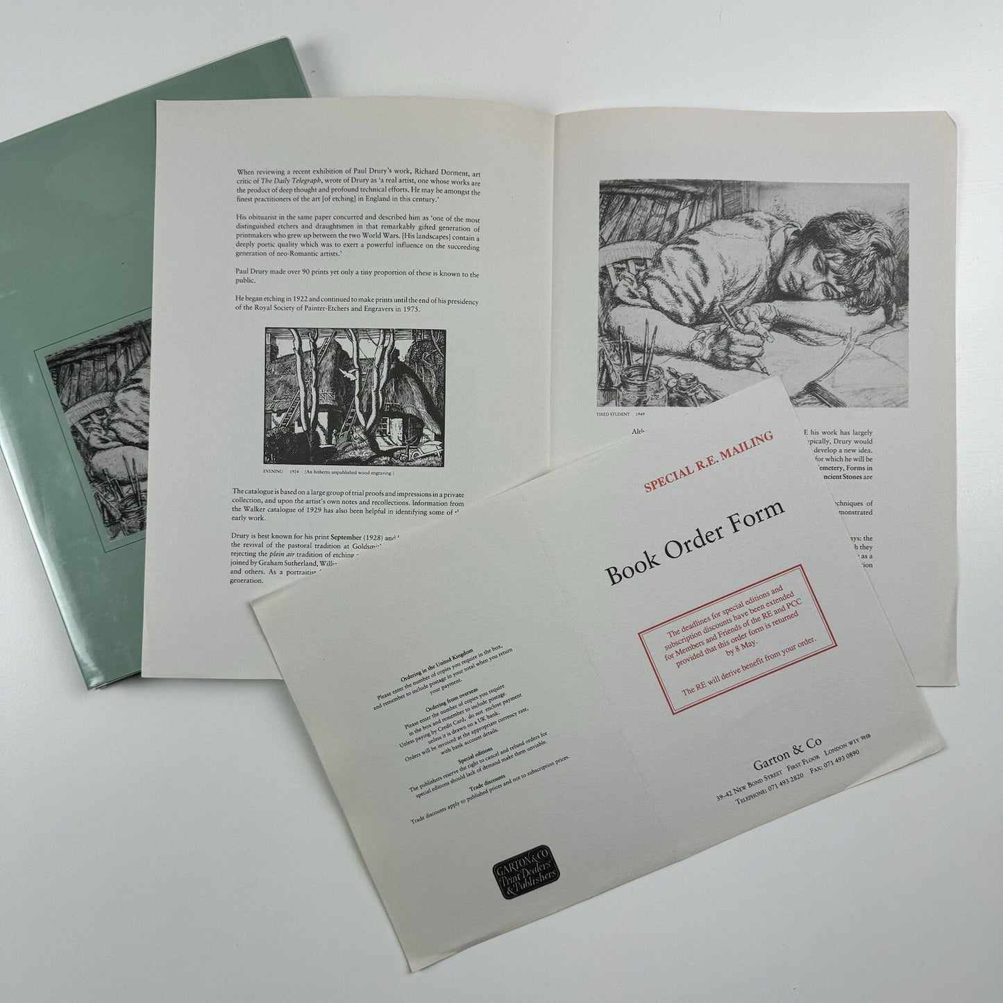 The Catalogue Raisonné of the Prints of Paul Durry 1903-1987 by Robin Garton | Garton & Co, 1992 + prospectus and order form