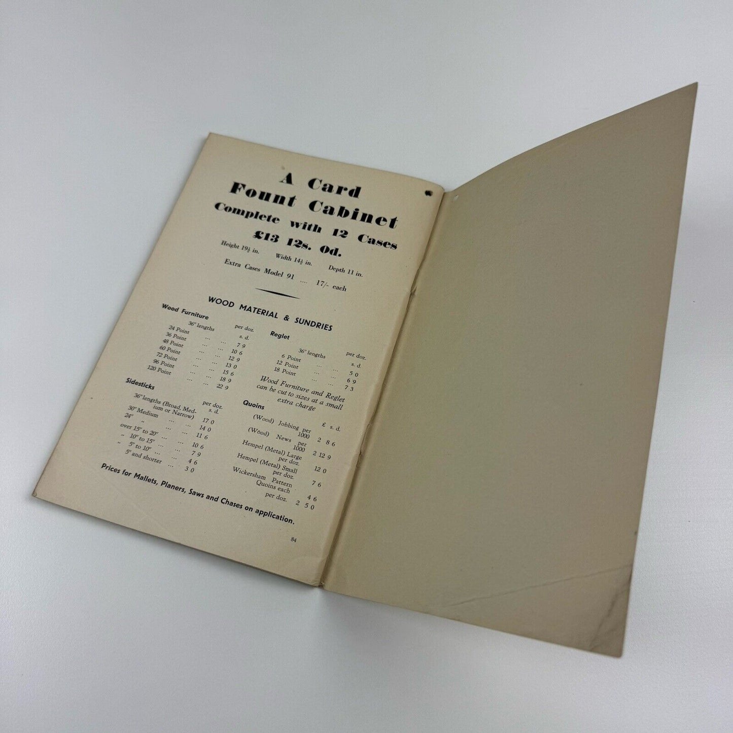Card Founts of Printing Types from Stephenson Blake | Type specimen booklet