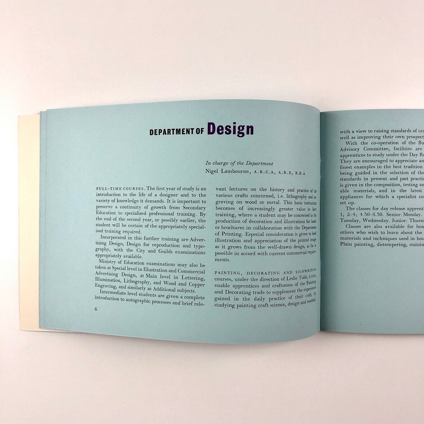 Guildford School of Art | Prospectus 1957–1960 | Surrey County Council booklet