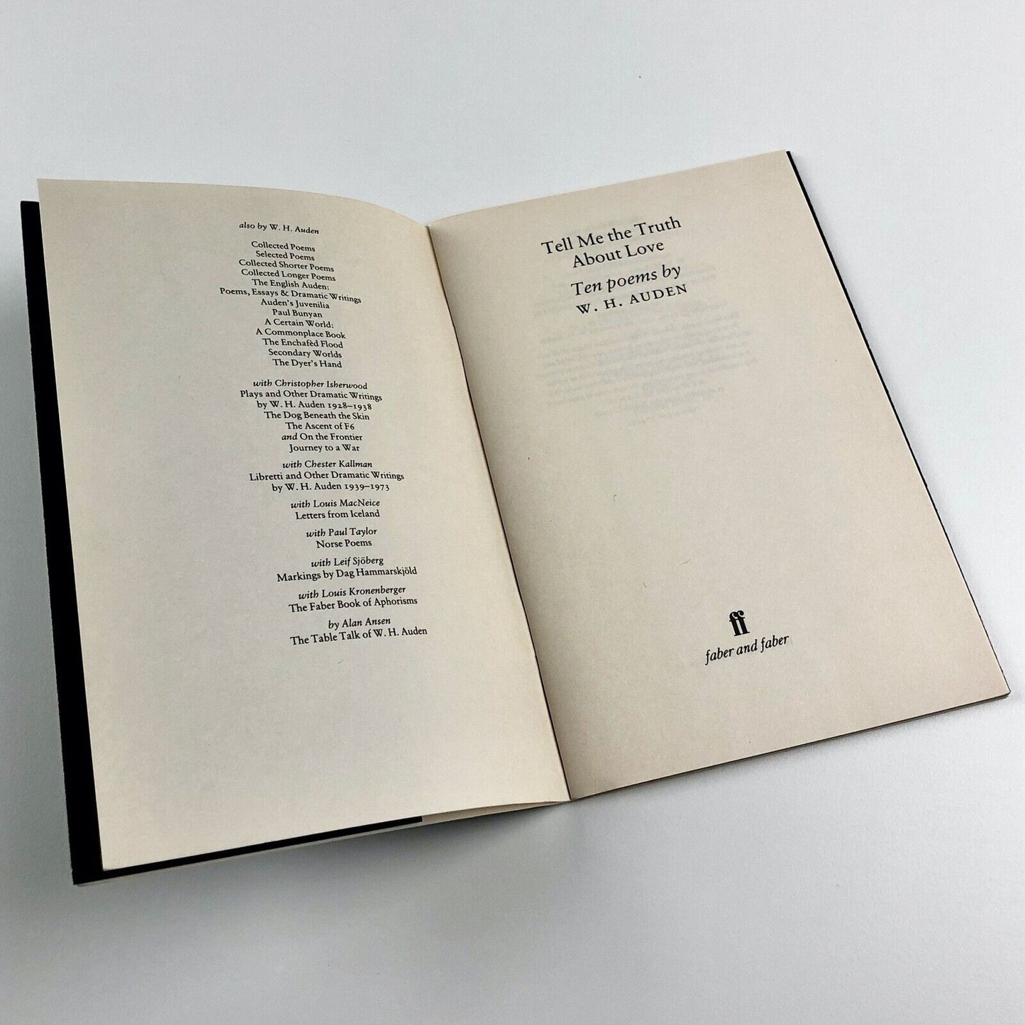 Tell Me The Truth About Love – W.H. Auden | Four Weddings and a Funeral | Faber & Faber, 1994