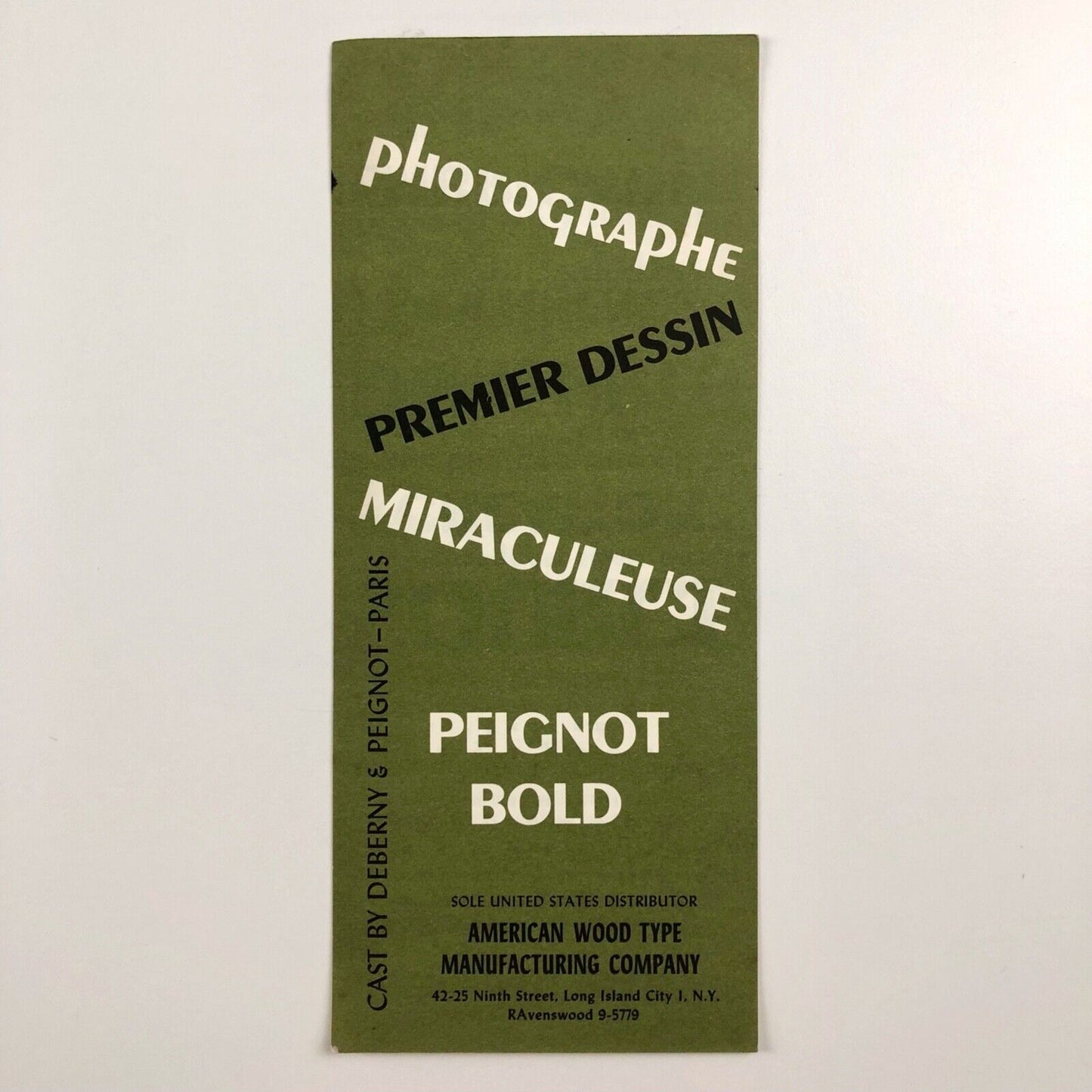 Peignot Bold. Small type specimen leaflet | American Wood Type Manufacturing Co