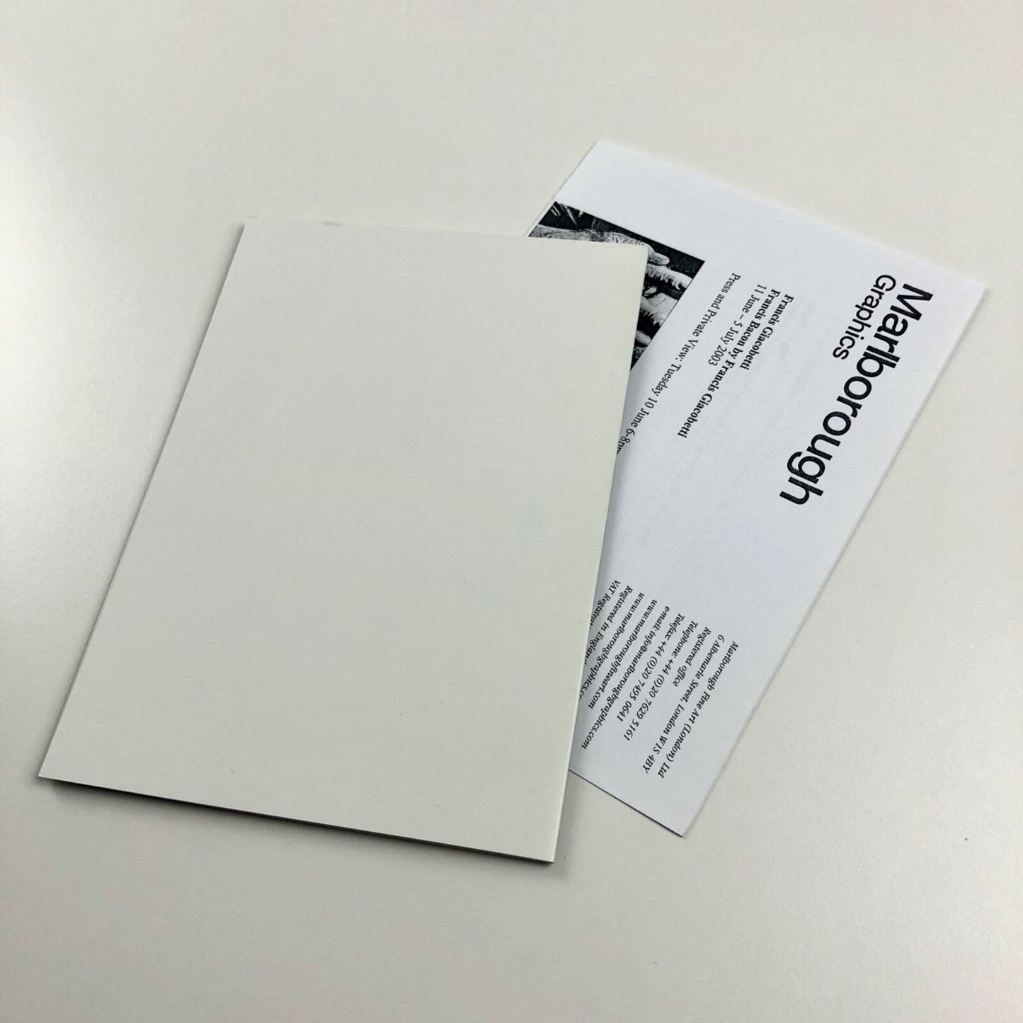 Francis Bacon by Francis Giacobetti – private view invitation card | Marlborough Fine Art, 2003