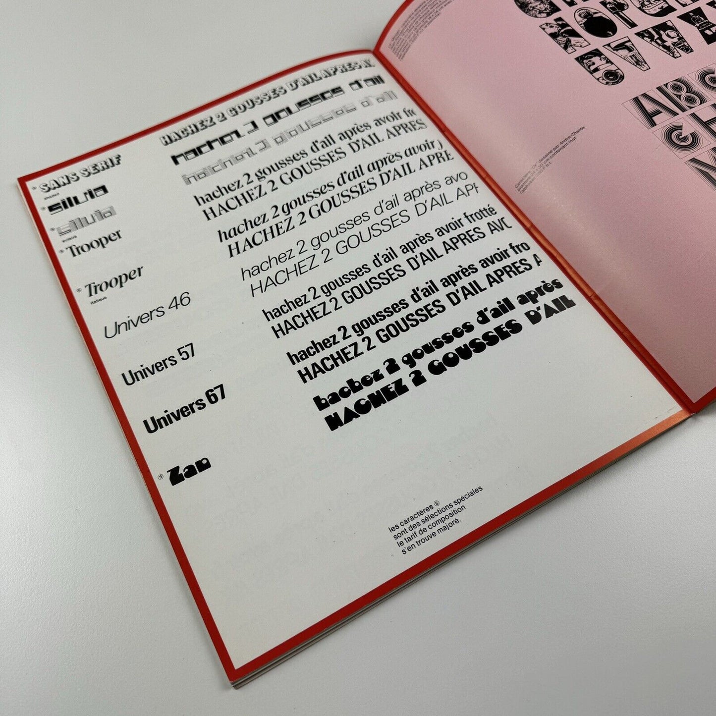 Albert Hollenstein / Studio Hollenstein, Hollenstein Phototypo, Paris | Type specimen 1971