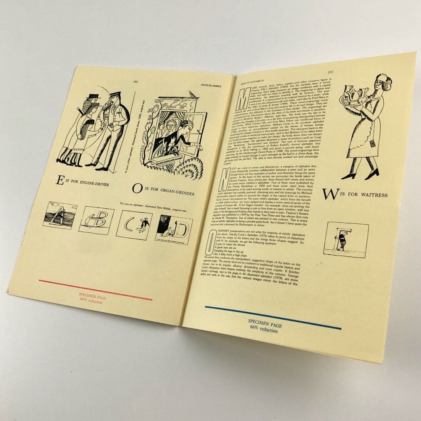 David Blamire's Adults' Alphabets | Hanborough Parrot Press | Prospectus leaflet, 1990
