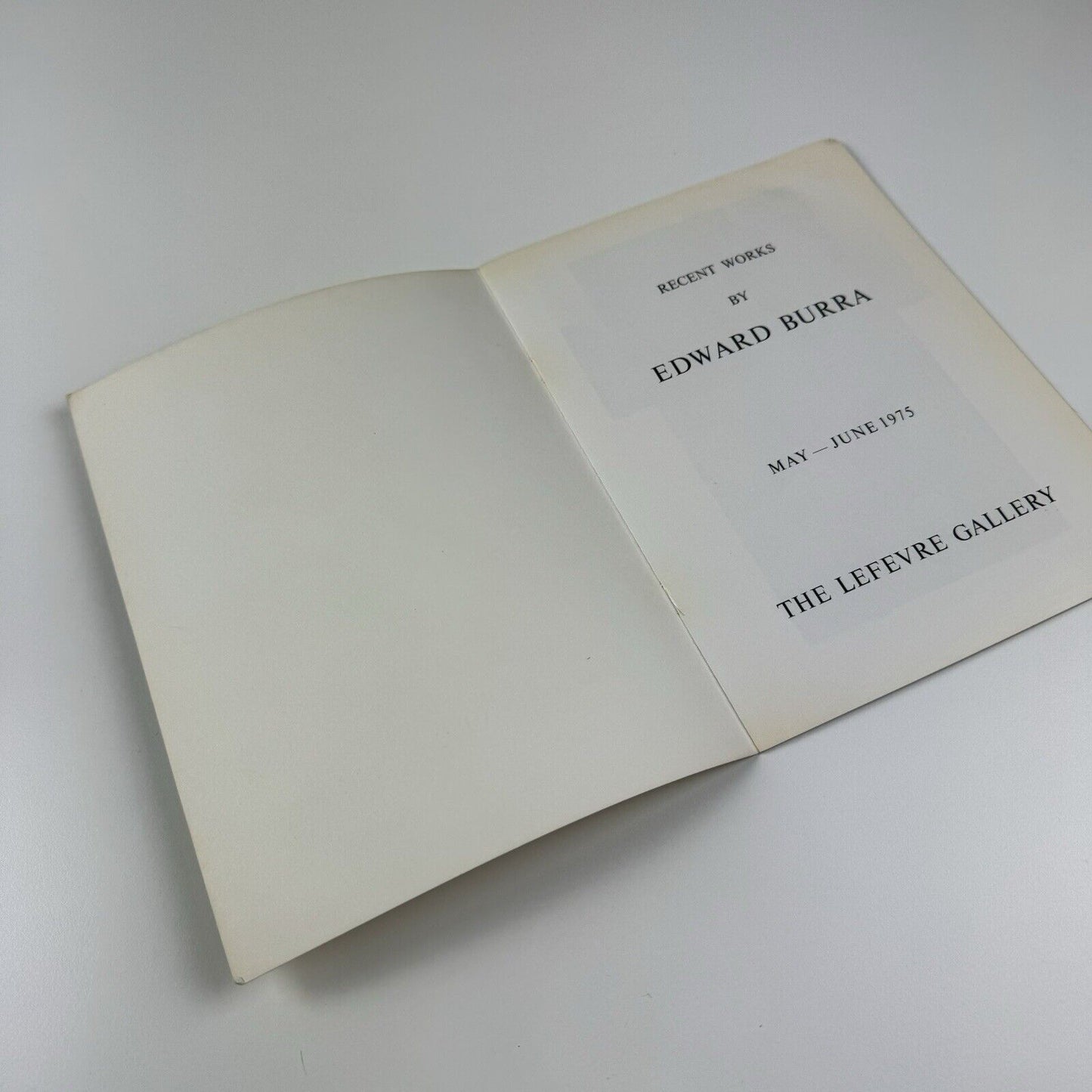 Recent works by Edward Burra | The Lefevre Gallery catalogue booklet, 1975