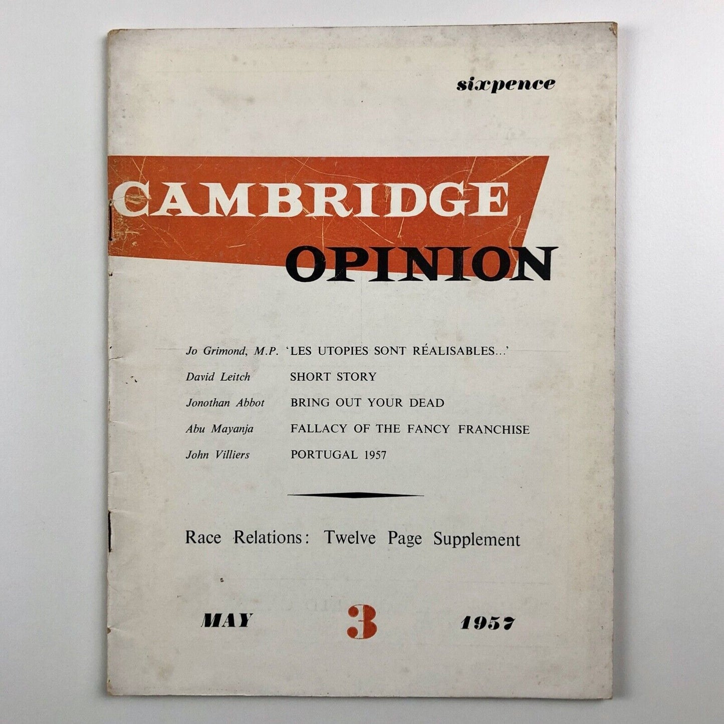 Cambridge Opinion magazine | No. 3, May 1957 | Editors John Landell-Mills and David Leitch