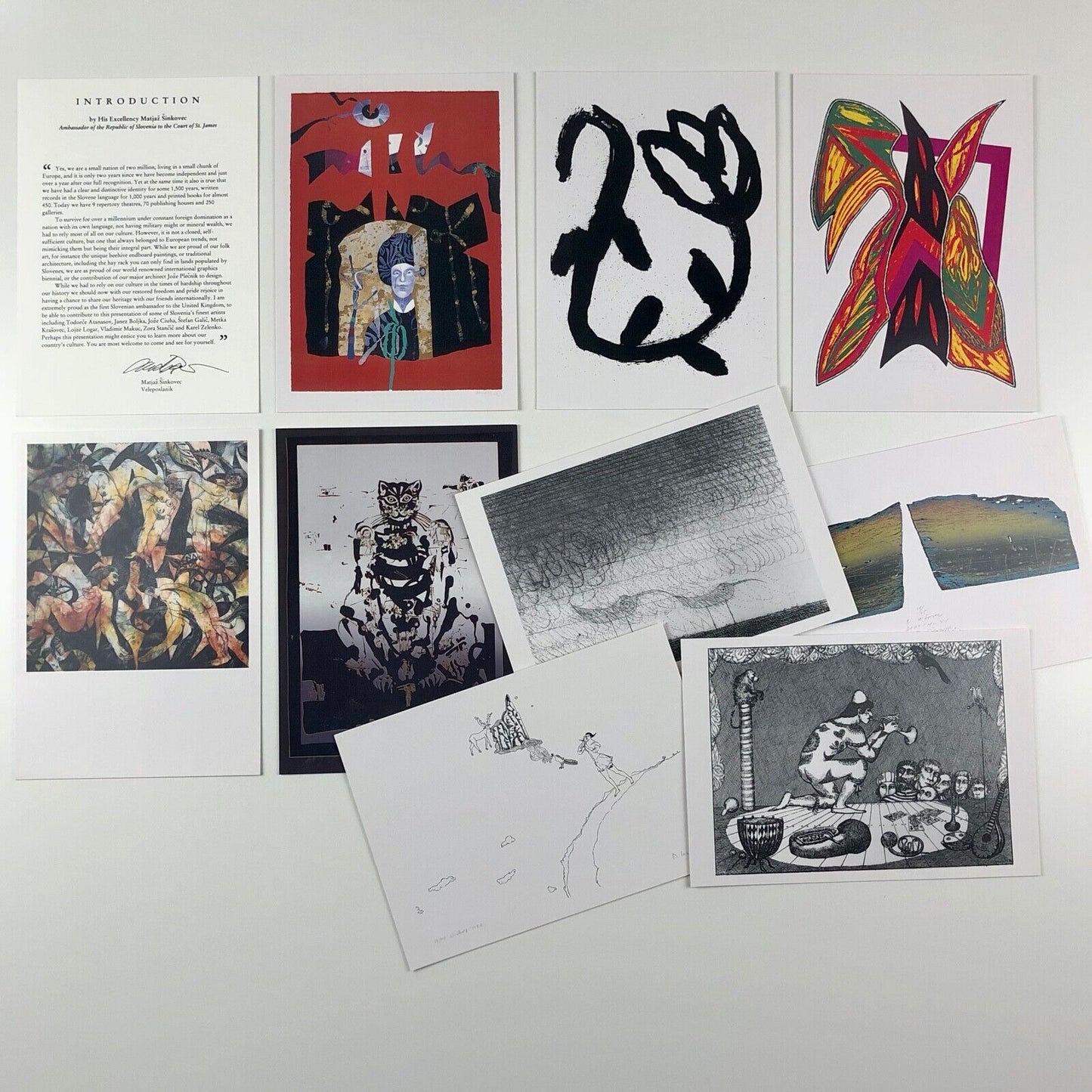 Printmakers from Slovenia – CCA Galleries | Exhibition postcards and folder, 1993