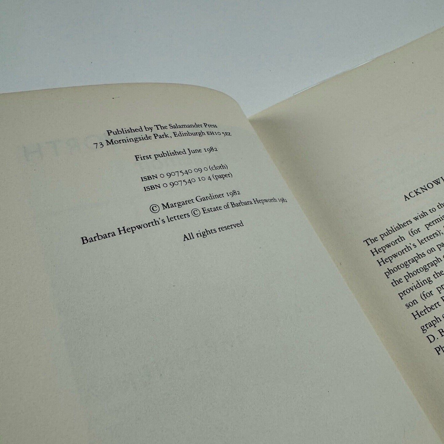 Barbara Hepworth. A Memoir by Margaret Gardiner | Salamander Press, 1982