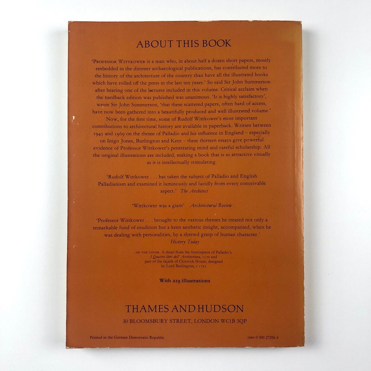 Palladio and English Palladianism by Rudolf Wittkower | Thames & Hudson, 1983