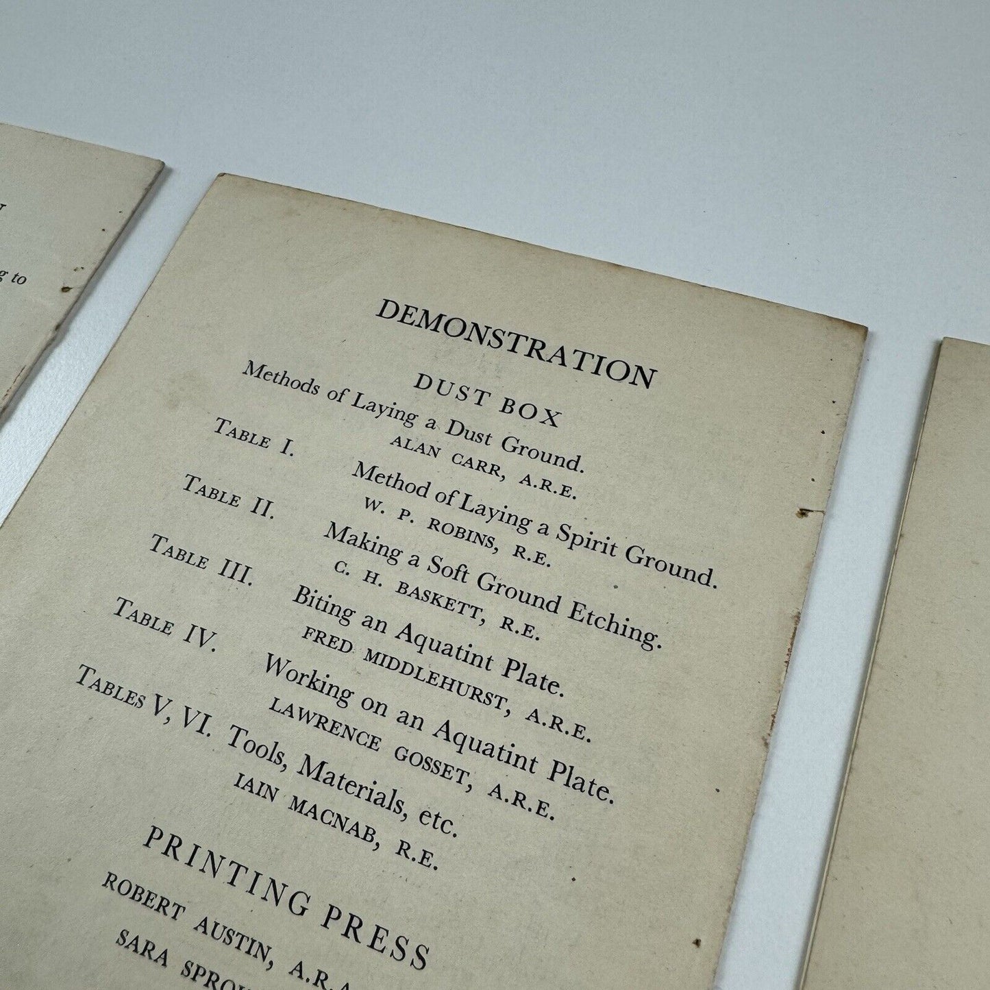3 x Print Collectors' Club leaflets: aquatint, engraving, mezzotint | 1947-9