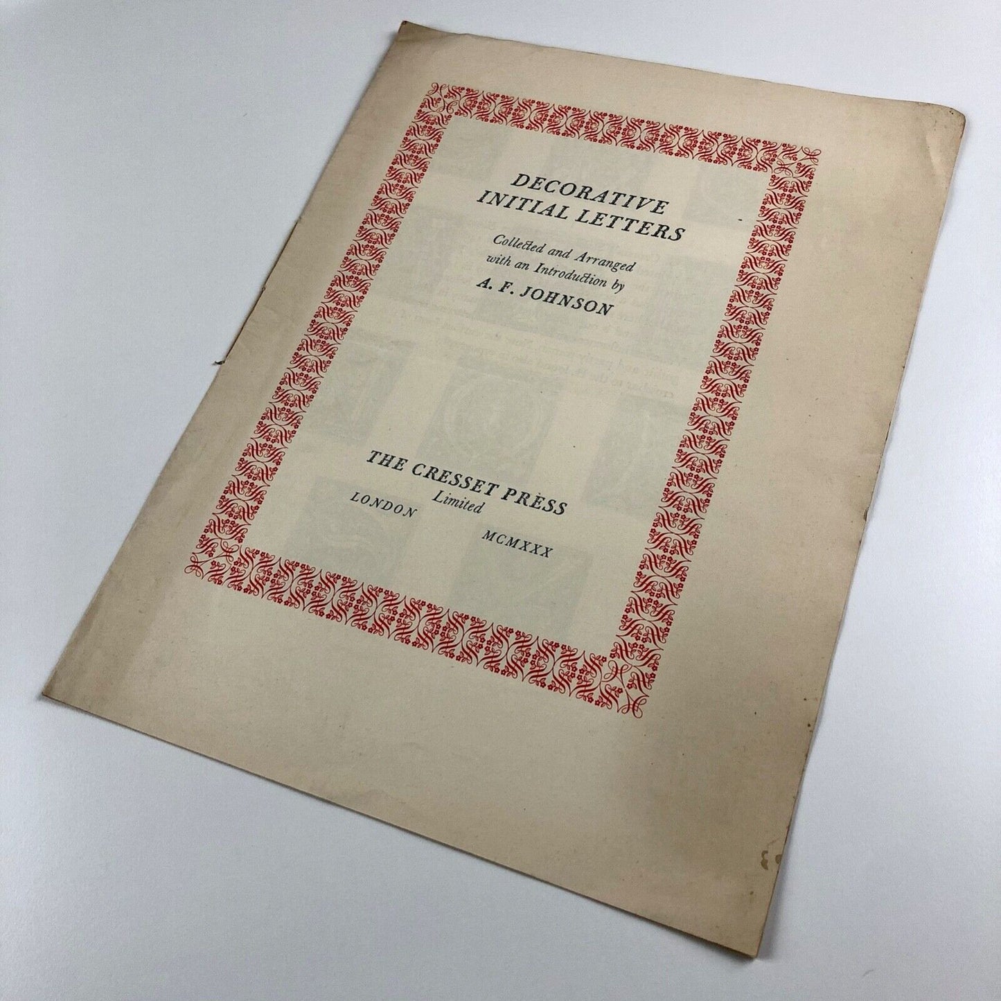 Prospectus for Decorative Initial Letters A.F. Johnson | The Cresset Press, 1930