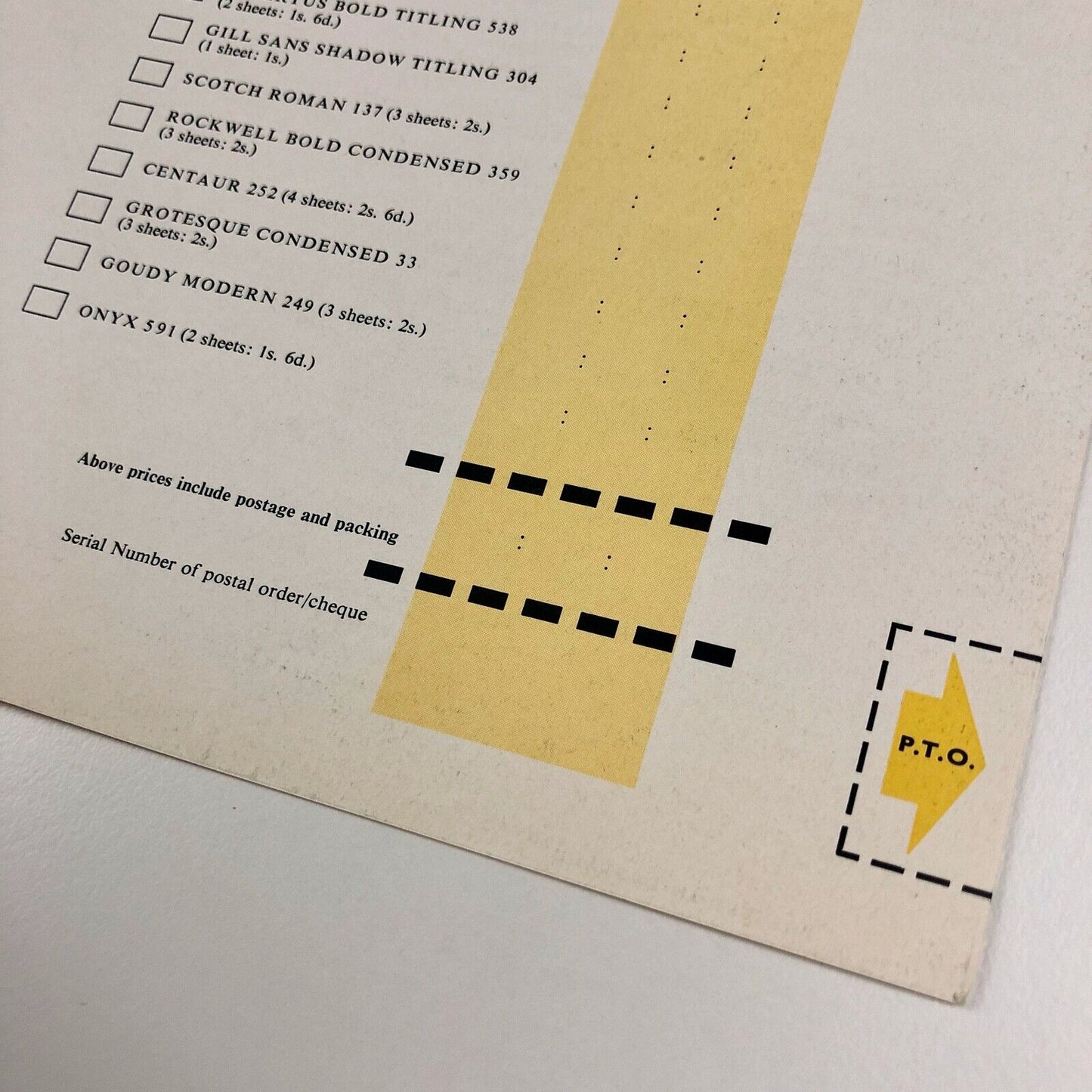 Monotype Alphabet Tracing Sheets – promotional leaflet, The Monotype Corporation