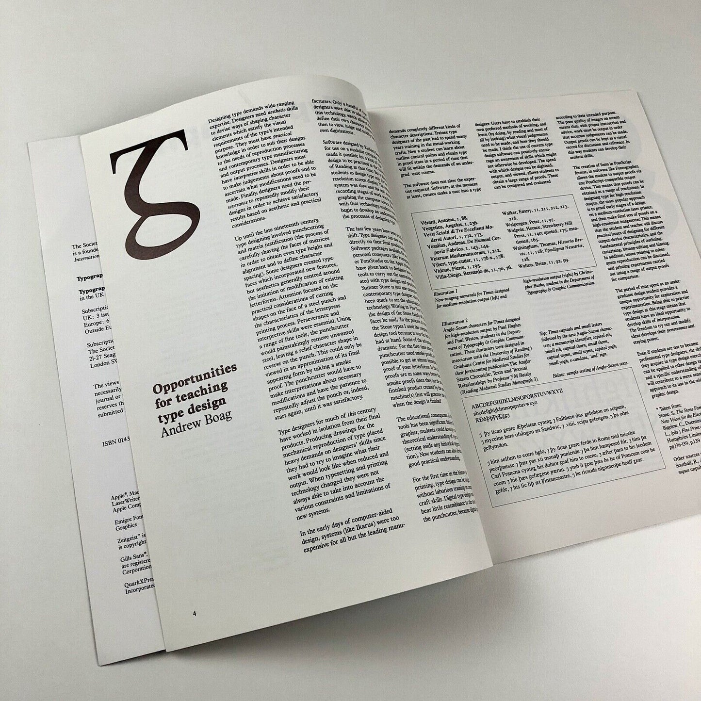 Typographic Journal of the Society of Typographic Designers | Issue 40, Summer 1990 | Guest editor Andrew Boag