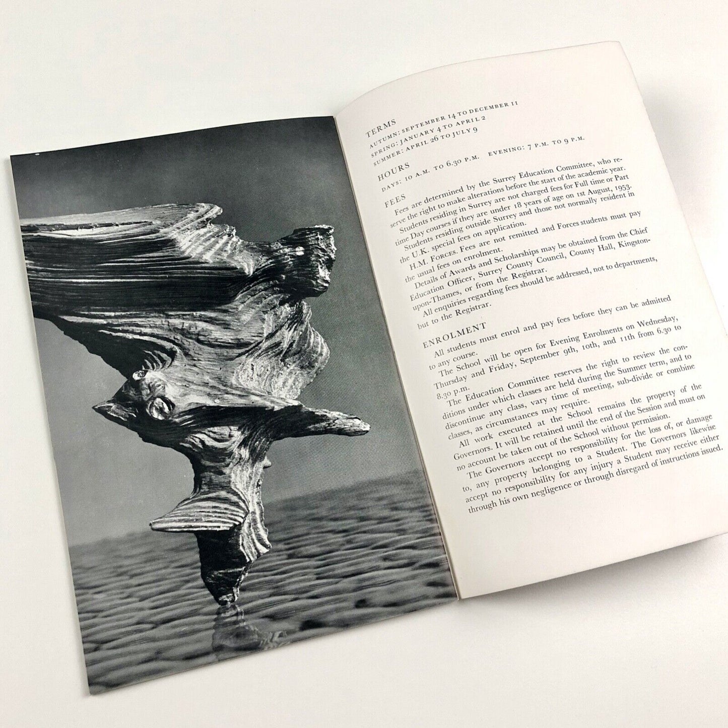 Prospectus of Photography. The department and its facilities | Guildford School of Art, 1960s | introduction by Ifor Thomas