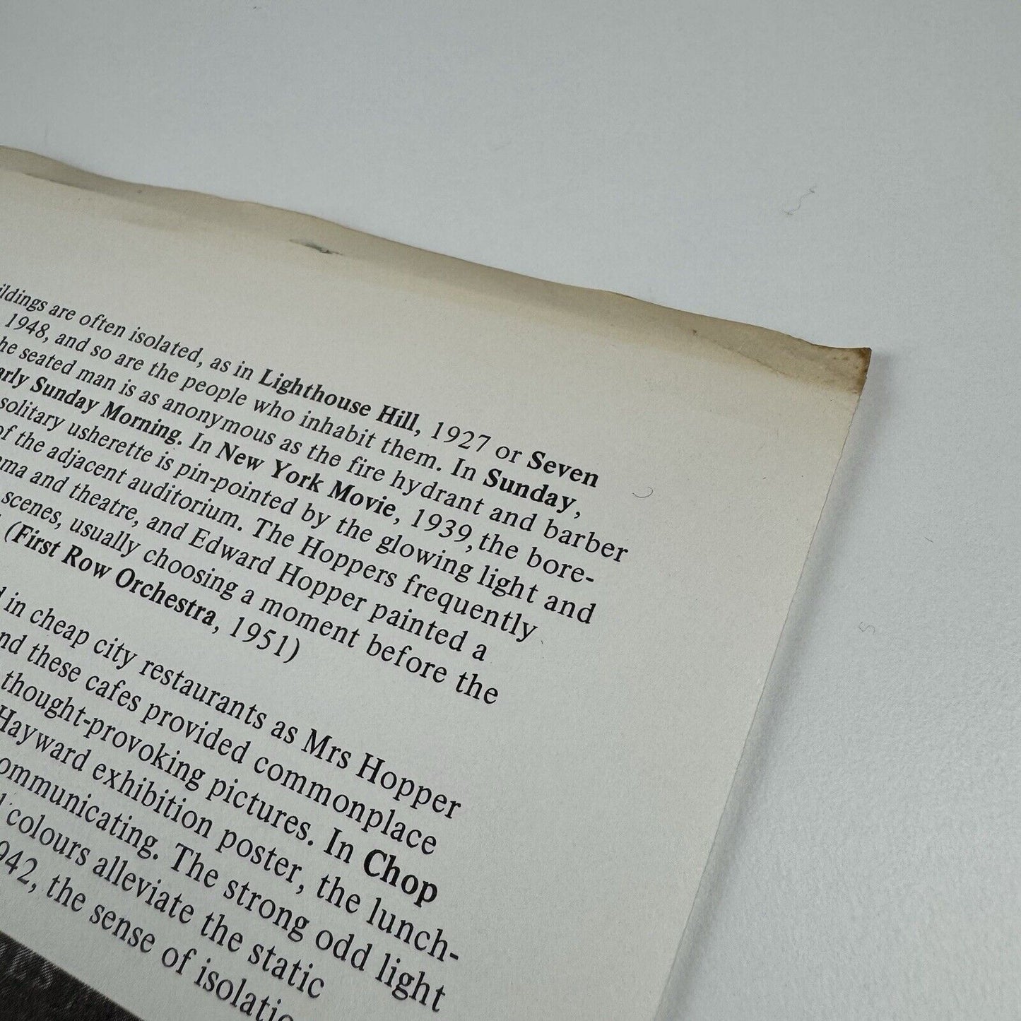 Folding sheet/gallery guide for Edward Hopper. The art and the artist |The Hayward Gallery, Arts Council, 1981